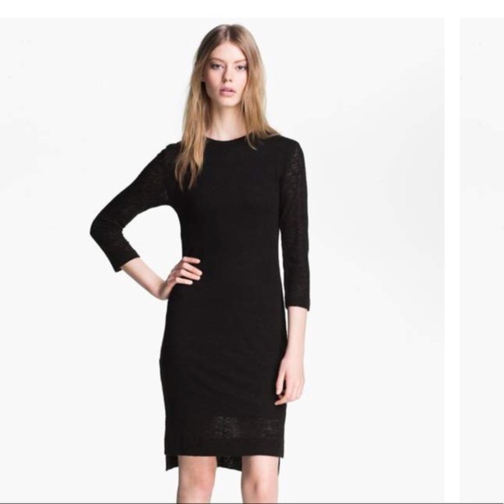 rag & bone Karlie Long Sleeve Mini Dress Black NWT